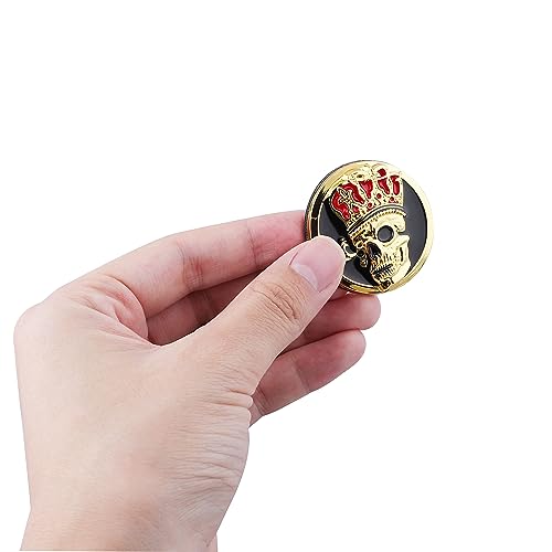Image of 2pcs Skull Emblem Car Badge Sticker Waterproof Decoration Logo Decals for Car Motorcycle Fridge Computer Door (Gold Black)