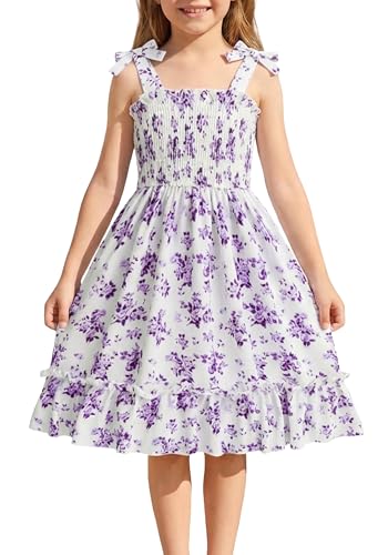 Robe sans manches fille style bohème et coupe plissée élégante