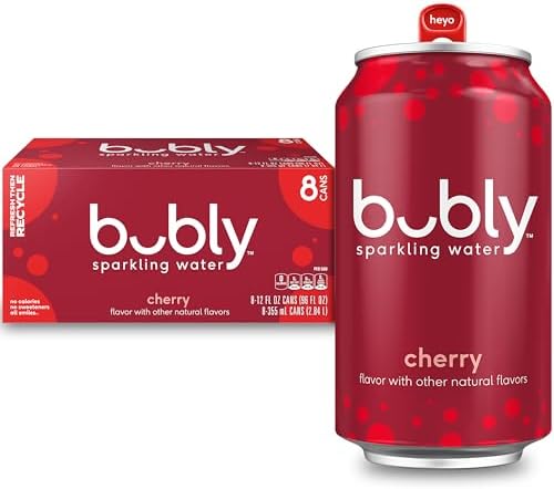 bubly Sparkling Water, Cherry, 12 Fl Oz Cans (8 Pack)