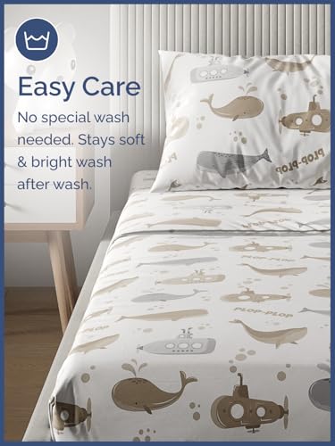 Parure de lit pour garçons et filles en microfibre confortable sous-marins - 6