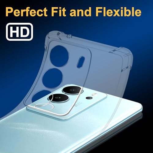 Image of Lustree Compatible with vivo V29 Pro 5G Back Cover| Clear + TPU Case with 4 Corner Air Cushion Protection & Camera Protection | Slim& Stylus Cover for vivo V29 Pro 5G