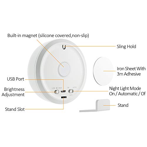 U/D Lovely Motion Sensor Cat Night Lights For Cat Lovers Girls With Rechargeable Battery,Built-In Magnetic,Natural White Light With 2 Brightness Levels #TOP3