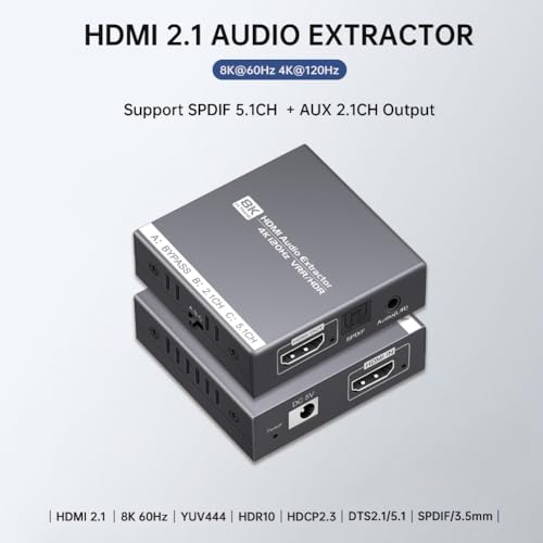 HDMI a óptico adaptador de audio 8K para conectar altavoces a PS4 2