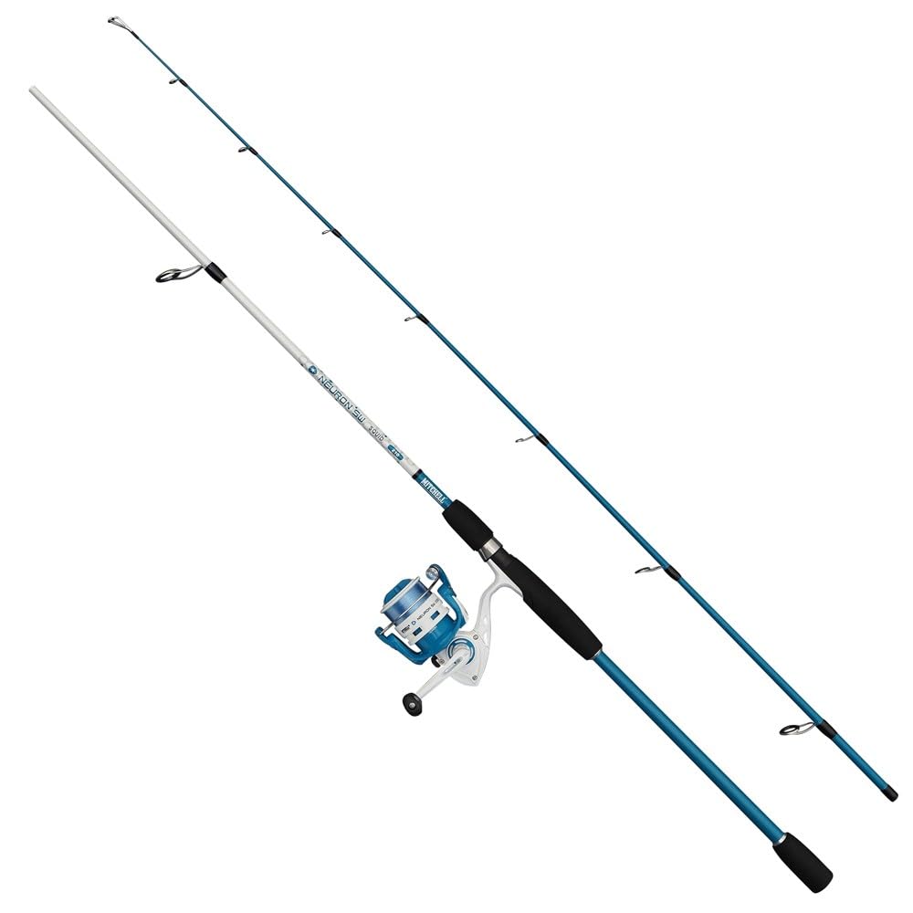 Mitchell Neuron SW II Combo de caña y Carrete para Calamar | Set de Pesca de Calamar en Agua Salada | Carrete con 1+1 roientos | Cuerpo de Grafito | Preenrollado |3000 | 2,10 m | 10-30 g