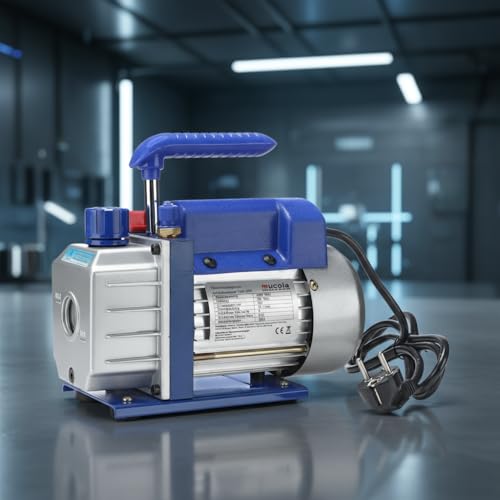 Mucola Vakuumpumpe Klimaanlage Unterdruckpumpe 70 L/min | inkl. Ölabsperrventil | für HVAC/Auto Einstufige Vacuumpumpe Harz-Entgasung