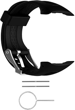 Compatible for Garmin Forerunner 10/Forerunner 15,Soft Silicone Wristband Replacement Strap for Garmin Forerunner 10/15 SmartWatch Women Men Small Size 0.81" X 0.77", Black
