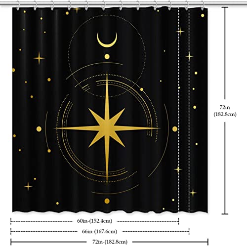 Rideau de douche étoiles lune imperméable sans odeur chimique pour le bain - 7