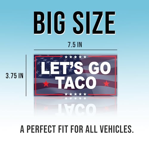 Image of Subtle Let's Go Taco Bumper Sticker Anti Funny Leftist Feminist Social Justice Human Rights US Flag Vinyl Decal for Car Truck, Waterproof UV-Resistant 7.5x3.75in