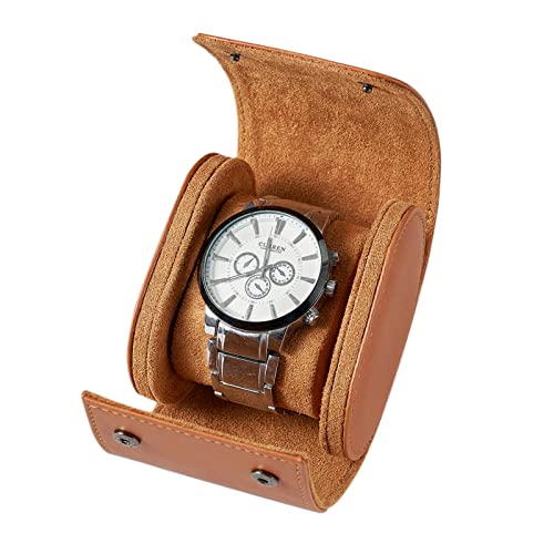Mr.okay Single Watch Travel Case -Premium Leather Watch Case For Men With Perfect Texture.(Watch Carrying Case Or Organizer For Storage And Display). Watch Roll Travel Case Handcrafted By Craftsmen. #TOP15