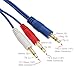 3ft CablesOnline 3.5mm Stereo Male to Dual (Rd/Wh) Mono 3.5mm Blue Audio Breakout Cable, AM-603C