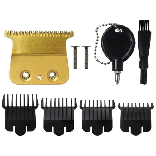 LINGSEE 2025 Updated 707Z Replacement Blade Compatible for FX787 & FX726 Trimmers, DLC Replacement Blades with 4 Guards Set Compatible for Trimmer Blades - Gold