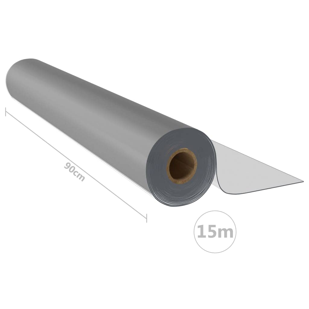 Rollo de lámina de mesa mate, 0,9 x 15 m, 1,6 mm, PVC, impermeable, resistente a los arañazos, fácil de limpiar, protección estable para muebles para comedor, oficina, terraza, fácil de cortar