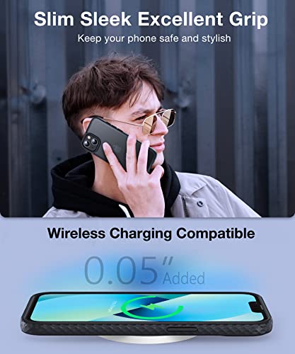 Fndmil Soft Touch Series For Iphone 13 Mini Case - [Anti-Slip Textured Edge] [Military Airbag Shockproof Protection], Translucent Matte Anti-Fingerprint Hard Pc Back 13 Mini Phone Case 5.4'', Black #TOP5