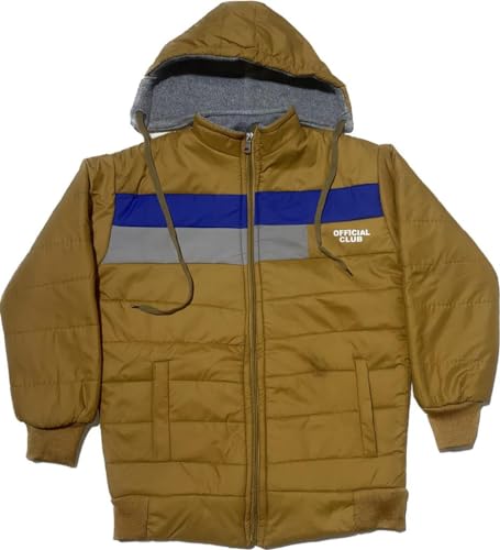 Image of Regular Fit Nylon Simple Design Blend Full Sleeve Winter Jacket for Boys