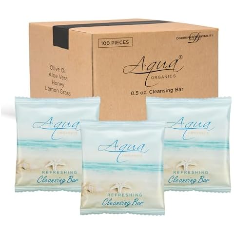 1-Shoppe All-in-Kit Aqua Organics Bar Soap, Travel Size Beach Hotel Amenities, 0.5 oz (Case of 100) Cover