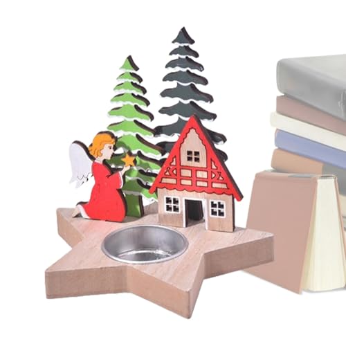 Chaies Portacandele natalizio, portacandele per albero di Natale, portacandele natalizio, per la scrivania, lo studio e il