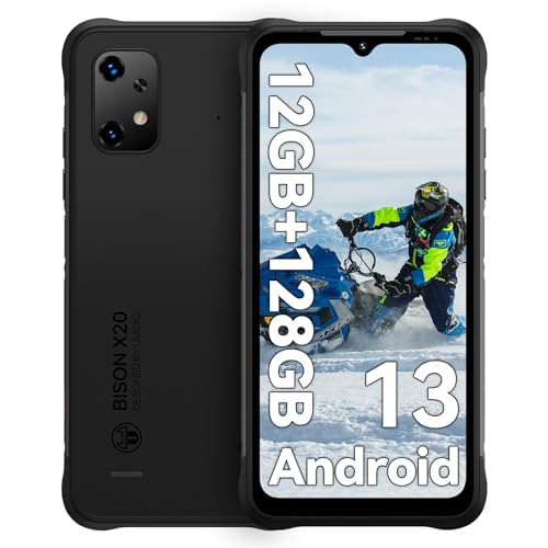 UMIDIGI Bison X20 Phone, 12+128GB/TF 1TB, 6.53" Screen, Outdoor Mobile Phone,Rugged Smartphone, Waterproof Unlocked Phones, NFC Face ID AGPS, 4G Dual SIM Cellphone