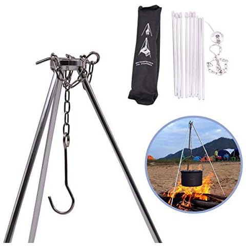 Rayeeley Adjustable Tripod for Campfire Cooking Cover