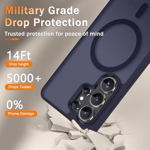 Image of for Samsung Galaxy S26 Ultra Case, Matte Magnetic Phone Cover, Deep Purple | Fit for MagSafe, Screen Protector included, Shockproof Military Grade Protection, Translucent Frosted Back