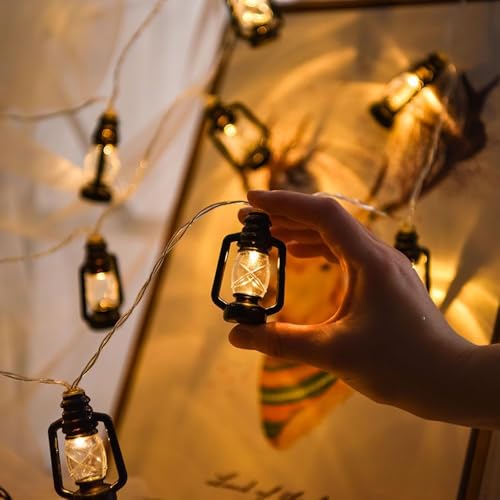 Image of Xenith 14 LED Black Lantern Shape Decorative LED Fairy String Starry Lights for Home Kitchen Festival Diwali Christmas Bedroom Indoor Outdoor Plug-in (Warm White, 3.5 Meter)