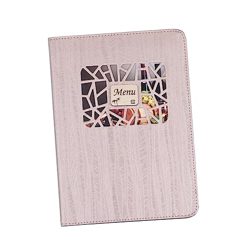 KICHOUSE Restaurant Menu Cover Clip Leather Menu Holder Decorative Metal Corners