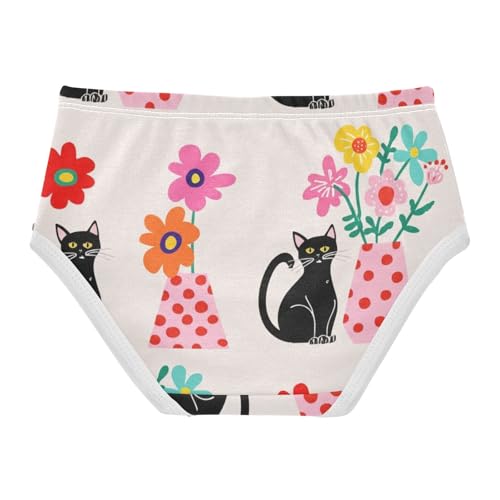 Cute Black Cats Floral Beige Girls Underwear Toddler 2t Cotton Cute Panties Girl Bright Kids Undies Briefs2
