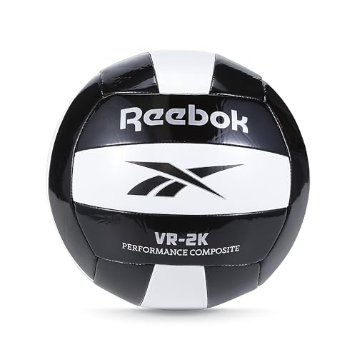 Reebok VR-2K Composite Volleyball, Strong & High-Performance, (Black, Size 5)