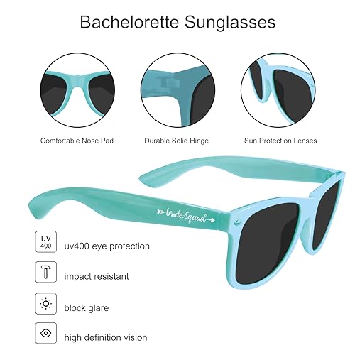 PartyGifts&beyond 10 Packs Bachelorette Sunglasses Bride Squad Sunglasses for Bachelorette Party, Bridesmaid Gifts, Wedding4