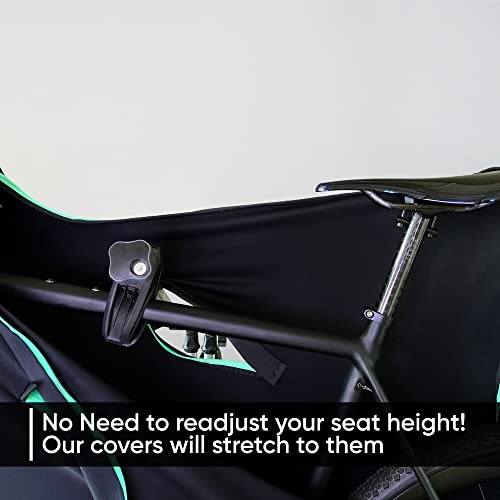 Velo Sock Full Bike Cover for Indoor Storage and Transportation, Dirt Proof and Water Repellent Stretchy Zippered Fabric Bicycle Protection Travel Cover for Bicycle - Black E (TRIATHLON) - Thumbnail 4