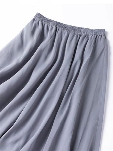 Mulberry Silk Skirt Women's Satin Solid Color A-Line Skirt3