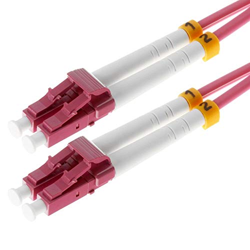 Helos LWL Câble patch LC/LC Duplex 50/125 µm OM4 Violet 1,5 m