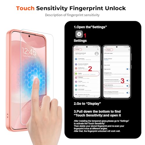 Image of SUPFINE Magnetic for Samsung Galaxy S24 Case / S25 Case with Screen Protector, (Built-in Magnets) (Military Grade Drop Protection) Slim Translucent Shockproof Phone Case,Light Pink