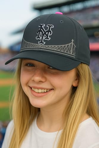 Gorra deportiva juvenil oficial NY Mets con logo ajustable miniatura 5