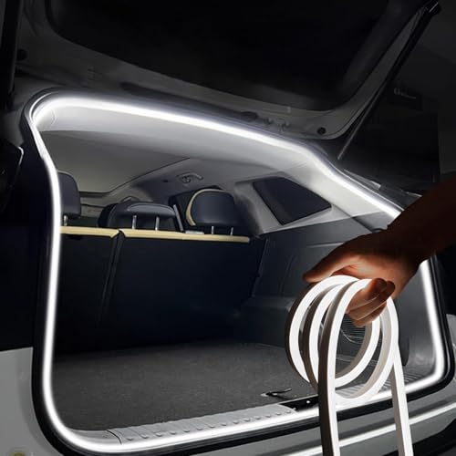 Kofferraum Lichtstreifen 4m LED Kofferraum Streifen Dynamic Flowing Car Trunk Light Strip Kofferraumbeleuchtung Led Automatischer Sensor Tail Box für Auto Kofferraum Dekoration(Dynamic Version)