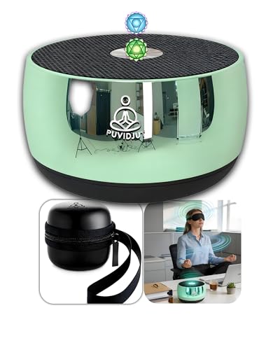 Image of Rain Drum Alternative-PUVIDJUT M3 Musical Instruments with Meditation Chime,5 Solfeggio Frequencies (417-639Hz), for Inner Peace, Deep Sleep & Chakra Healing, USB-C Rechargeable (Green)