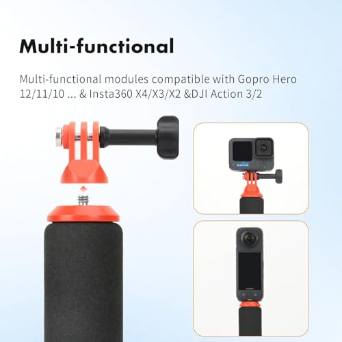 Image of F1 Multifunctional Floating Floaty Handle Grip Buoyancy Bar Hand Grip Accessories for Gopro Hero 12 /11 / /10 /9 Black for Insta360 X4 X3 X2 Ace Pro for DJII Action 4 /3 /2 Sports Action Camera