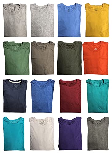 SOCKS'NBULK Mens Cotton Crew Neck Short Sleeve T-Shirts Mix Colors ...