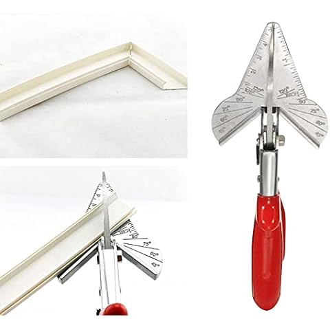 Adjustable Moulding Mitre Shear Cutter - Multi Angle Trim Scissors Multifunctional Trunking Shears with Safety Lock Cover