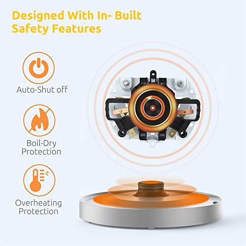 Image of Warmex Home Appliances Boil & serve 99 1500 Watts Double Wall Inner Body Stainless Steel Electric Kettle 1.8 L (White)