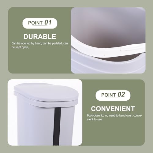 Caneca de basura estilo nórdico Zerodeko con tapa y pedal miniatura 5