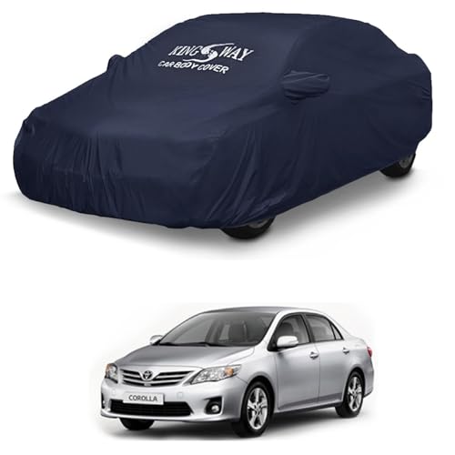 Image of KINGSWAY Accessories Waterproof Car Cover Only Compatible with Toyota Corolla Altis Year 2007 to 2013, Mirror Pockets, Bird Poop, All Weather, Scratch and UV Protection Car Body Cover, Grey