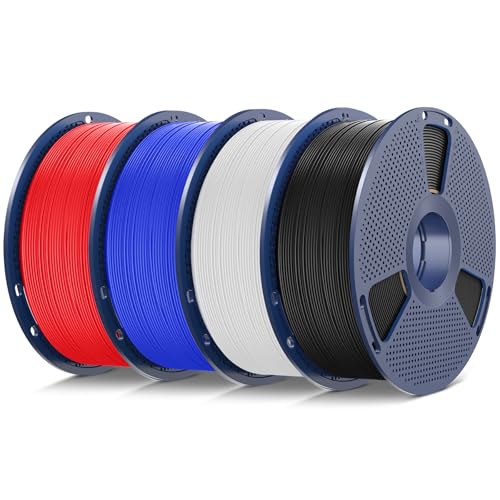 Image of SUNLU TPU Filament 1.75mm,(4kg,Black+White+Blue+Red,95a TPU) | 3D Printer Filament,High Speed 95A TPU Filament,Flexible 3D Filament for Fast Printing,Dimensional Accuracy + /- 0.03mm.