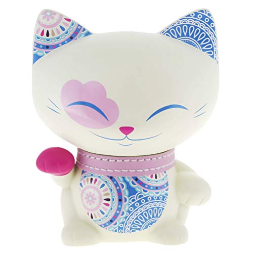 Mani The Lucky Cat Kattenhalsketting geluksbrenger, gebroken wit, 11 cm
