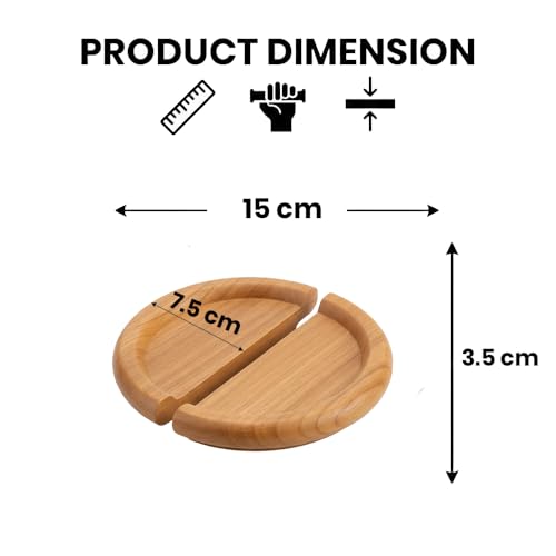 Image of Wooden Wardrobe Handle /Handle for Cabinet /Modern Teak Wood Handle /Door Handle for Wardrobe (6 * 3 Inch) Natural Wood Finish-| 3 Years Warranty |