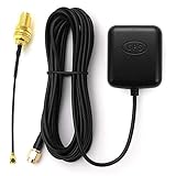 VonSom Waterproof GPS Active Antenna 28dB Gain 3-5V DC for Vehicle Truck RV Motorhome Marine Boat GPS Tracker Locator, SMA Male Connector, Included SMA to IPEX(UFL) Adapter