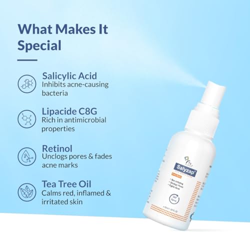 Image of Fixderma 2% Salicylic Acid Salyzap Body Acne Spray For Acne on Back, Shoulders, Neck & Chest to improve Breakouts & Uneven skin texture for Women & Men - 50ml