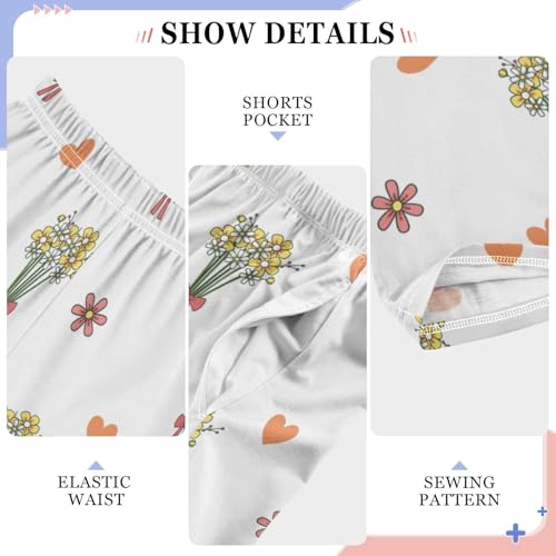 Love Bouquets Boys Pants Boys Athletic Pants Long Pant for Boywith Pockets Wide-Leg Size 6-14Y4