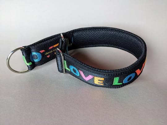Hingucker Zugstopp-Hundehalsband extrabreit 5 cm, weiche Polsterung, Martingale verstellbar stabil komfortabel leicht, Geschenk für Hund (bis 44cm Hals- 50cm Kopfumfang inkl 6cm Zugstopp)