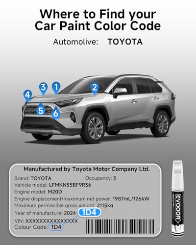 Image of 1D4 Pewter Metallic Touch Up Paint Compatible with Toyota Exact Match 2 in 1 Touch up Paint for Chips and Nicks Repair