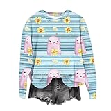 felpa da donna per halloween jack o lantern con faccia di zucca grafica girocollo pullover gotico a maniche lunghe, azzurro, xl